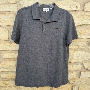 Lacoste Sport Charcoal Heathered Grey Polo Short Sleeve Size 5 Large